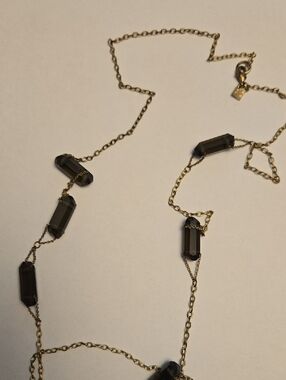 Banana Republic Gold Chain Necklace with Smoky Gray Beads
